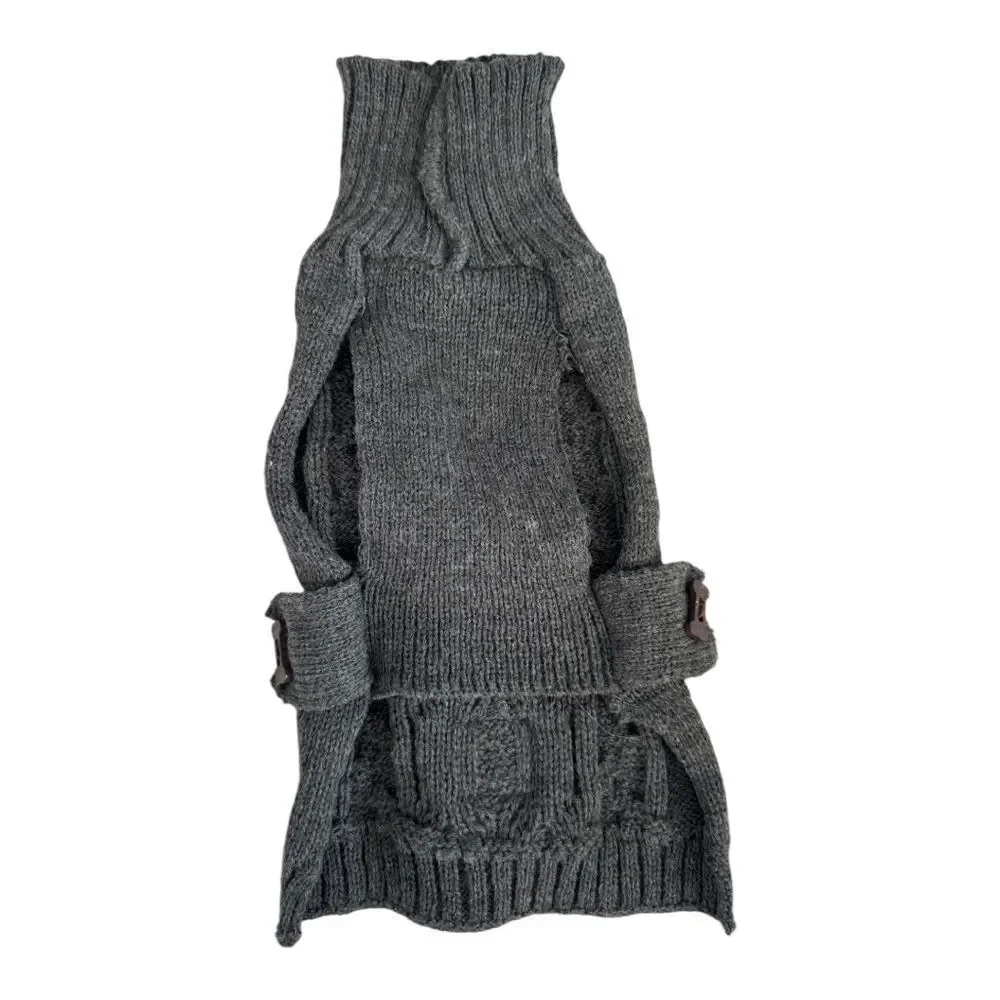 Friends Forever grey cable knit dog sweater